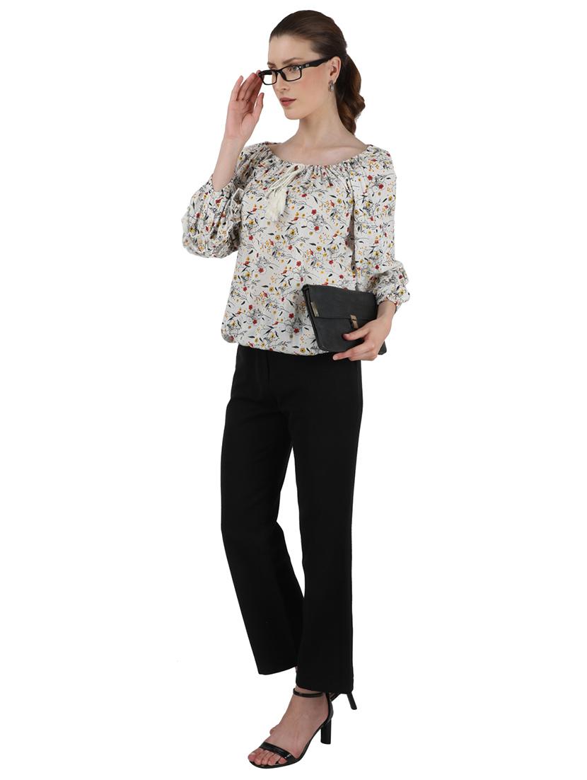round neck floral blouson top - 17695109 - Zoom Image - 4
