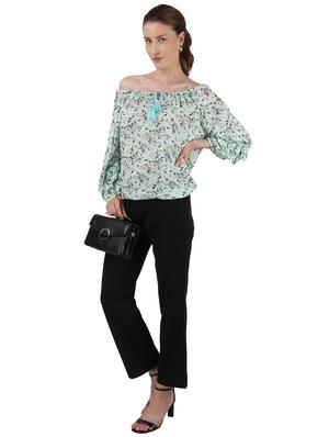 tie up neck floral blouson top - 17695110 - Standard Image - 4