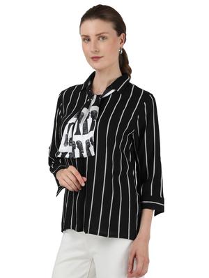 tie up neck striped top - 17695111 - Standard Image - 2