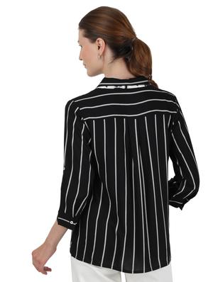 tie up neck striped top - 17695111 - Standard Image - 3
