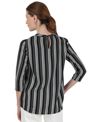 round neck striped top - 17695115 - Standard Image - 3