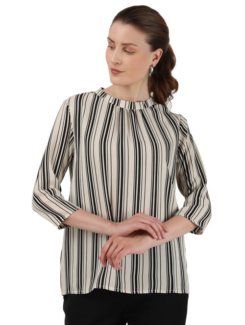 round neck striped top - 17695116 - Standard Image - 1