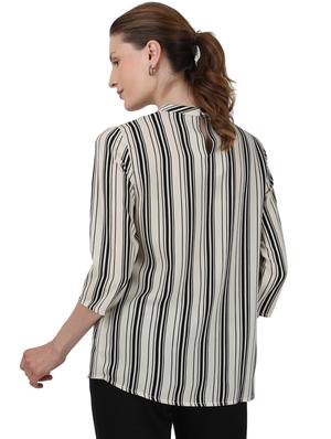 round neck striped top - 17695116 - Standard Image - 3