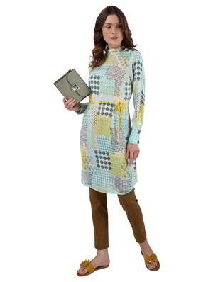 tie front printed tunic - 17695125 - Standard Image - 4