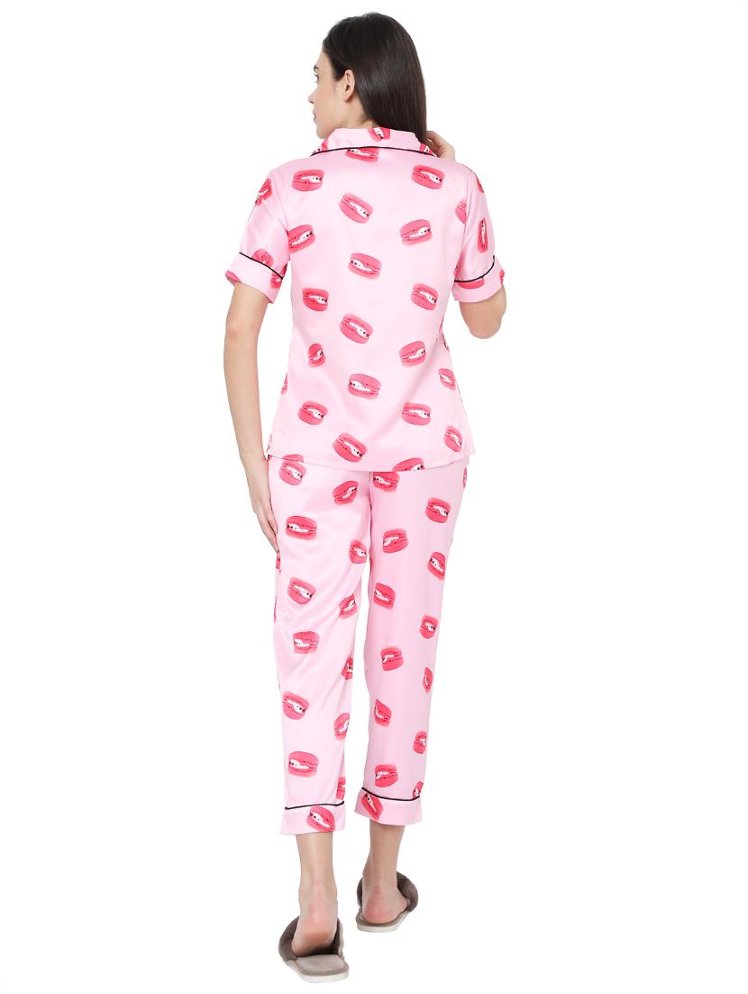 pink printed pyjama nightwear set - 17695176 - Zoom Image - 3