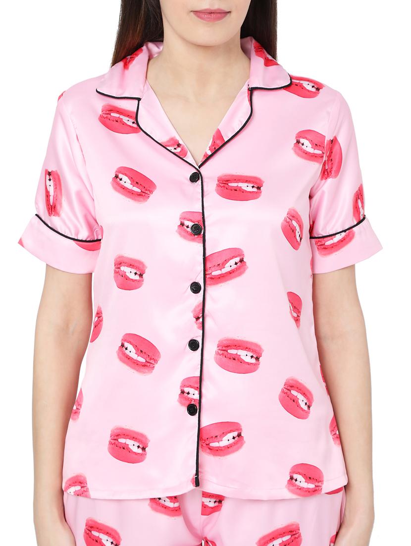 pink printed pyjama nightwear set - 17695176 - Zoom Image - 5
