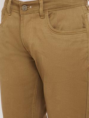 brown plain denim jeans - 17695181 - Standard Image - 5