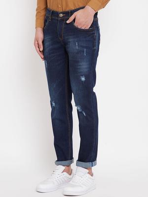 blue light washed distressed denim jean - 17695189 - Standard Image - 2