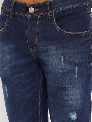 blue light washed distressed denim jean - 17695189 - Standard Image - 5
