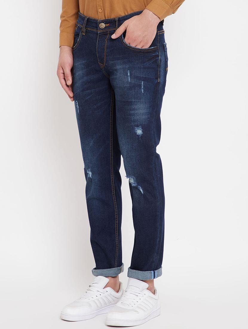 blue light washed distressed denim jean - 17695189 - Zoom Image - 2