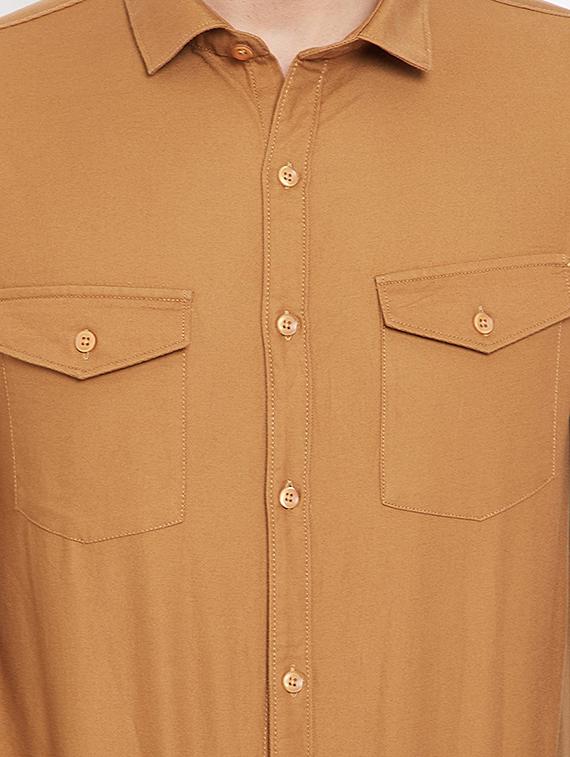 orange solid casual shirt - 17695223 - Zoom Image - 5