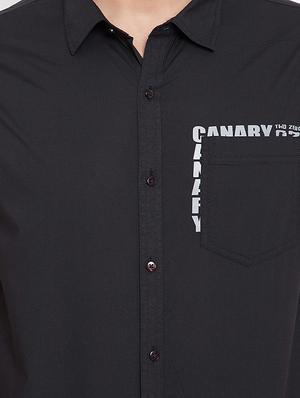 black solid casual shirt - 17695226 - Standard Image - 5