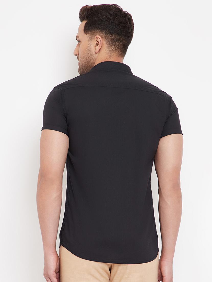 black solid casual shirt - 17695226 - Zoom Image - 3