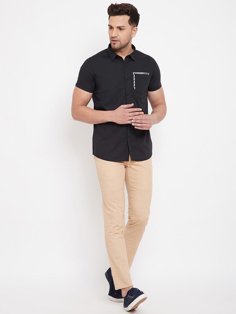 black solid casual shirt - 17695226 - Zoom Image - 4
