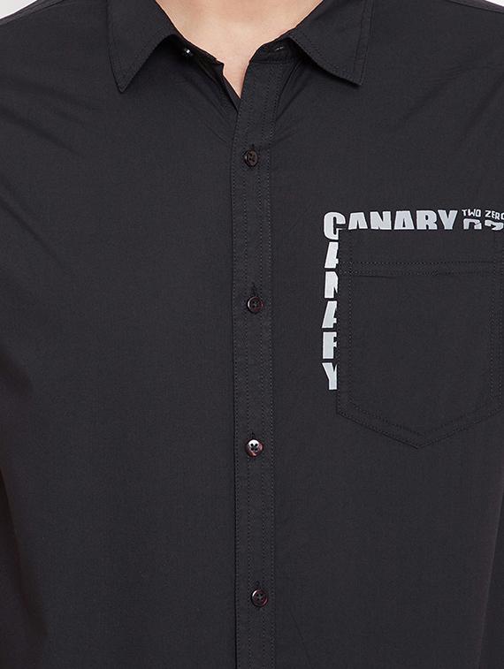 black solid casual shirt - 17695226 - Zoom Image - 5