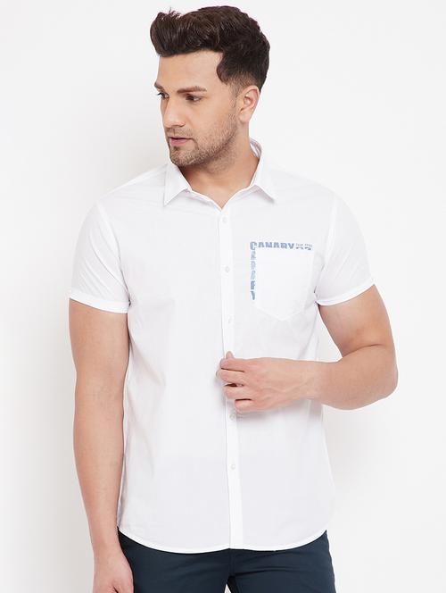 white solid casual shirt - 17695227 - Standard Image - 1