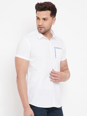 white solid casual shirt - 17695227 - Standard Image - 2