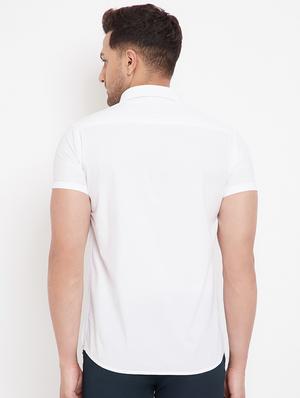white solid casual shirt - 17695227 - Standard Image - 3