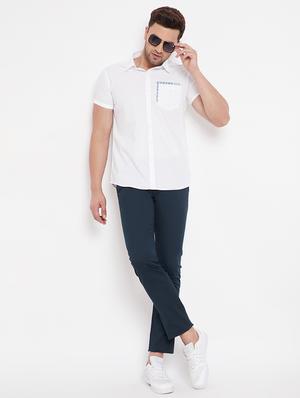 white solid casual shirt - 17695227 - Standard Image - 4