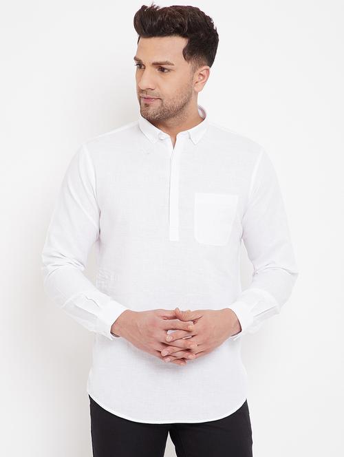 white solid casual shirt - 17695230 - Standard Image - 1