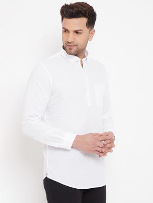 white solid casual shirt - 17695230 - Standard Image - 2