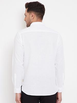 white solid casual shirt - 17695230 - Standard Image - 3