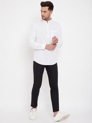 white solid casual shirt - 17695230 - Standard Image - 4