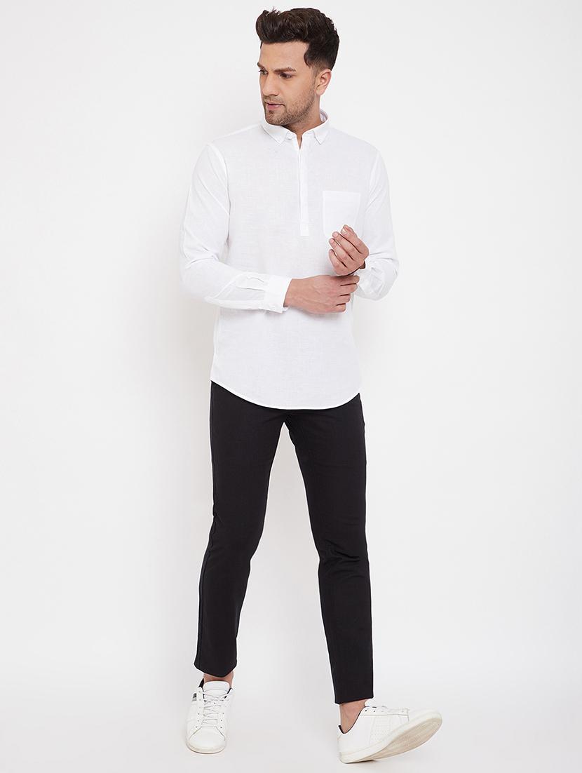 white solid casual shirt - 17695230 - Zoom Image - 4