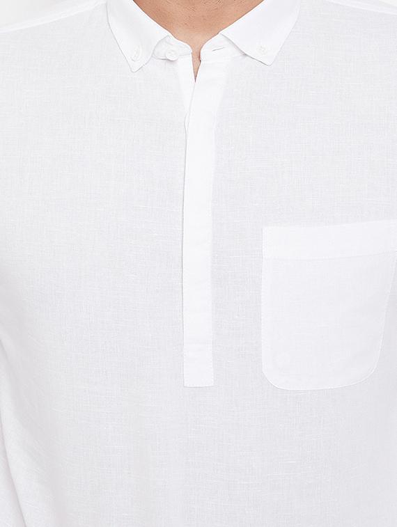 white solid casual shirt - 17695230 - Zoom Image - 5