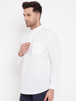 white solid casual shirt - 17695231 - Standard Image - 2