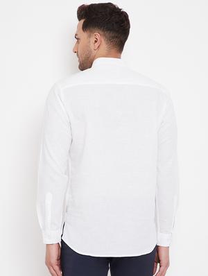 white solid casual shirt - 17695231 - Standard Image - 3