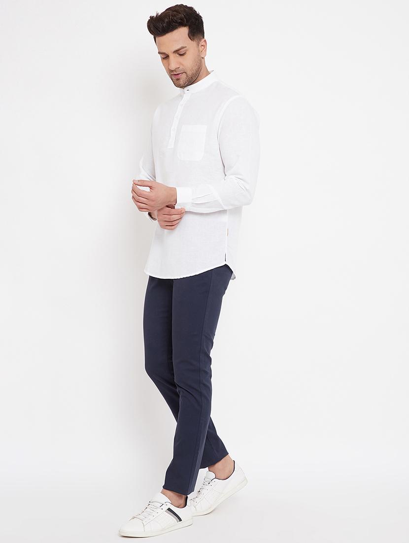white solid casual shirt - 17695231 - Zoom Image - 4