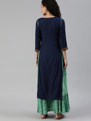 embroidered layered kurta - 17695347 - Standard Image - 4