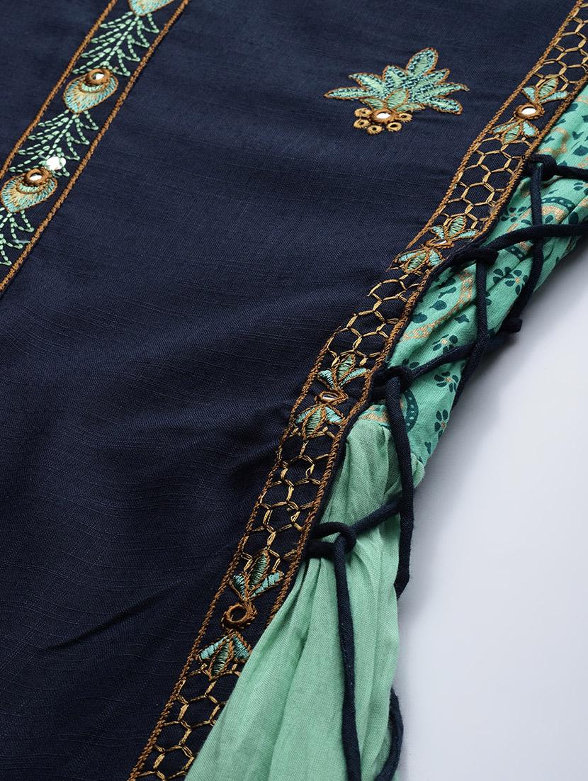 embroidered layered kurta - 17695347 - Zoom Image - 5