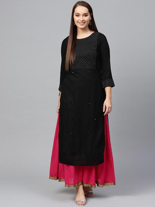 embroidered straight kurta - 17695352 - Standard Image - 1