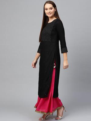 embroidered straight kurta - 17695352 - Standard Image - 2