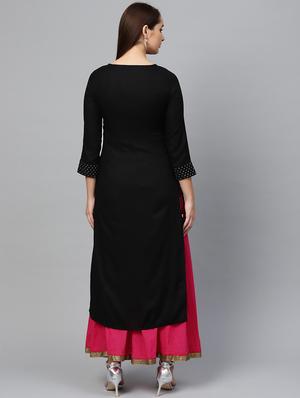 embroidered straight kurta - 17695352 - Standard Image - 3