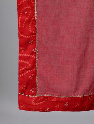 red cotton anarkali kurta - 17695363 - Standard Image - 4