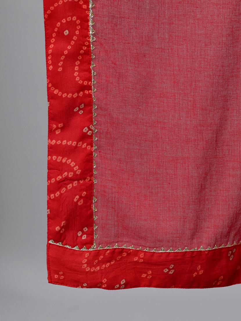 red cotton anarkali kurta - 17695363 - Zoom Image - 4