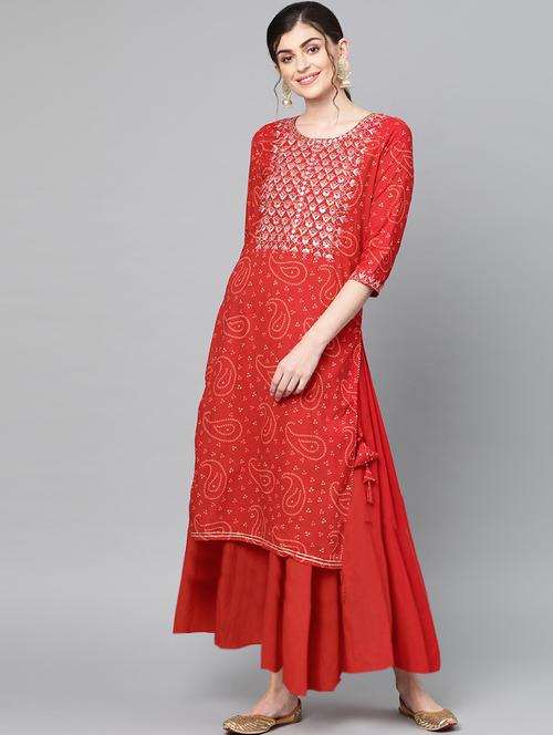 embroidered straight kurta - 17695368 - Standard Image - 1