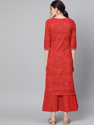 embroidered straight kurta - 17695368 - Standard Image - 3