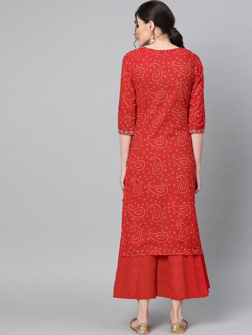 embroidered straight kurta - 17695368 - Zoom Image - 3