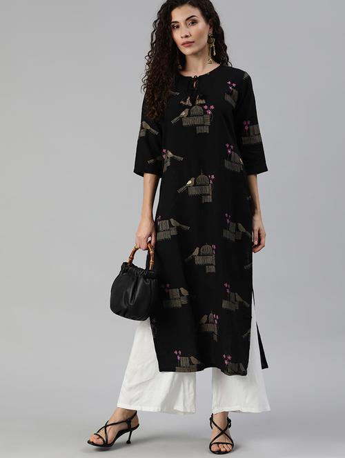 printed straight kurta - 17695372 - Standard Image - 1