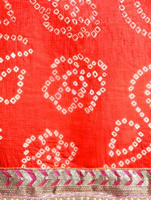 bandhani printed saree with blouse - 17695701 - Standard Image - 3