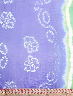 leheriya printed saree with blouse - 17695702 - Standard Image - 3