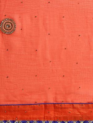 lace detailed embellished saree with blouse - 17695717 - Standard Image - 5