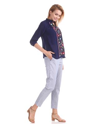 floral embroidered smock neck top - 17695778 - Standard Image - 4