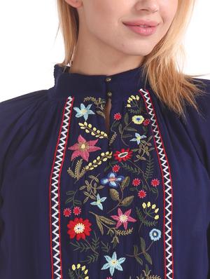 floral embroidered smock neck top - 17695778 - Standard Image - 5