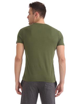 olive green printed t-shirt - 17695799 - Standard Image - 3