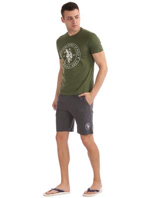 olive green printed t-shirt - 17695799 - Standard Image - 4